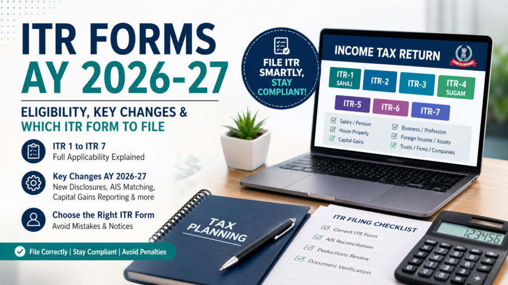 ITR Forms AY 2026-27 Explained – Eligibility, Key Changes & Which ITR Form to File 28 which itr form to file