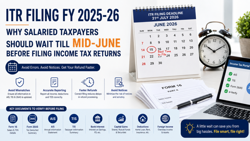 ITR Filing FY 2025-26: Why Salaried Taxpayers Should Wait Till Mid-June Before Filing Their Income Tax Return 43 itr filing salaried individuals