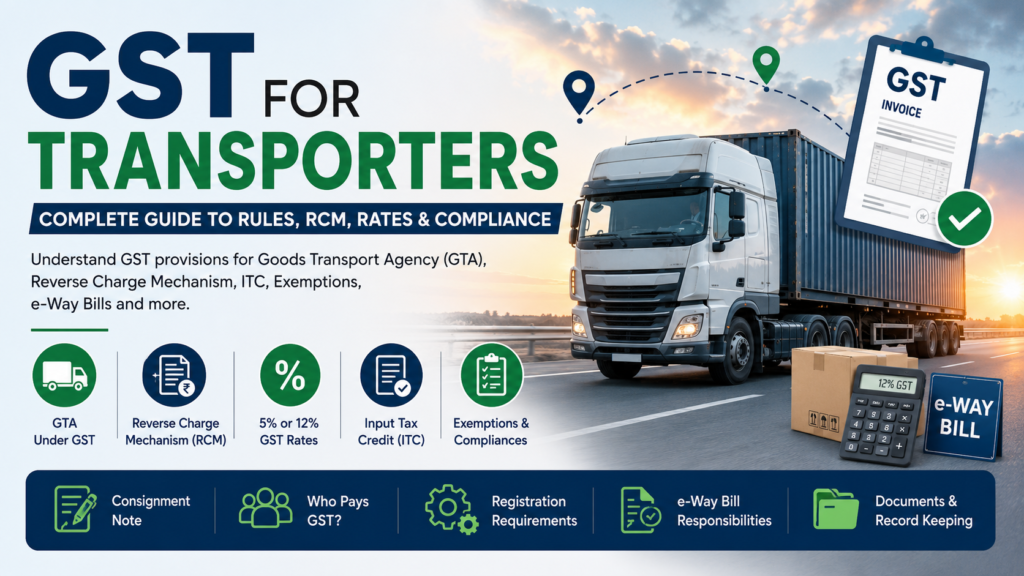 GST for Transporters in India: Complete Guide to GTA, RCM, GST Rates, ITC & Compliance 53 gst on transporters