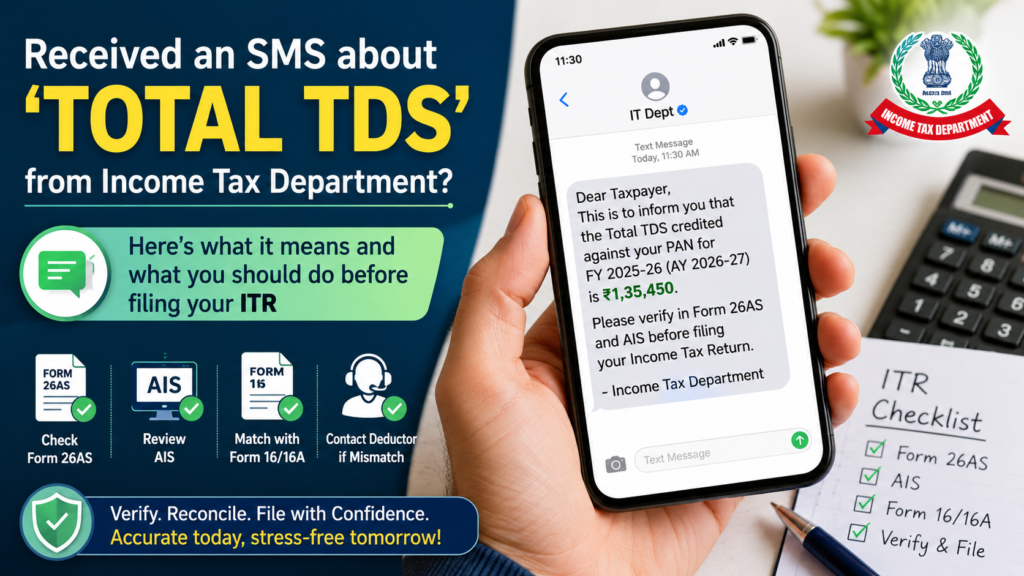 What Is the 'Total TDS' SMS from the Income Tax Department? 61 tds message