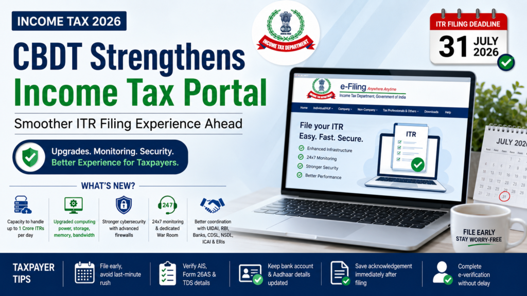 CBDT Strengthens Income Tax Portal Ahead of ITR Filing Deadline: What Taxpayers Should Know 64 itd portal and cbdt